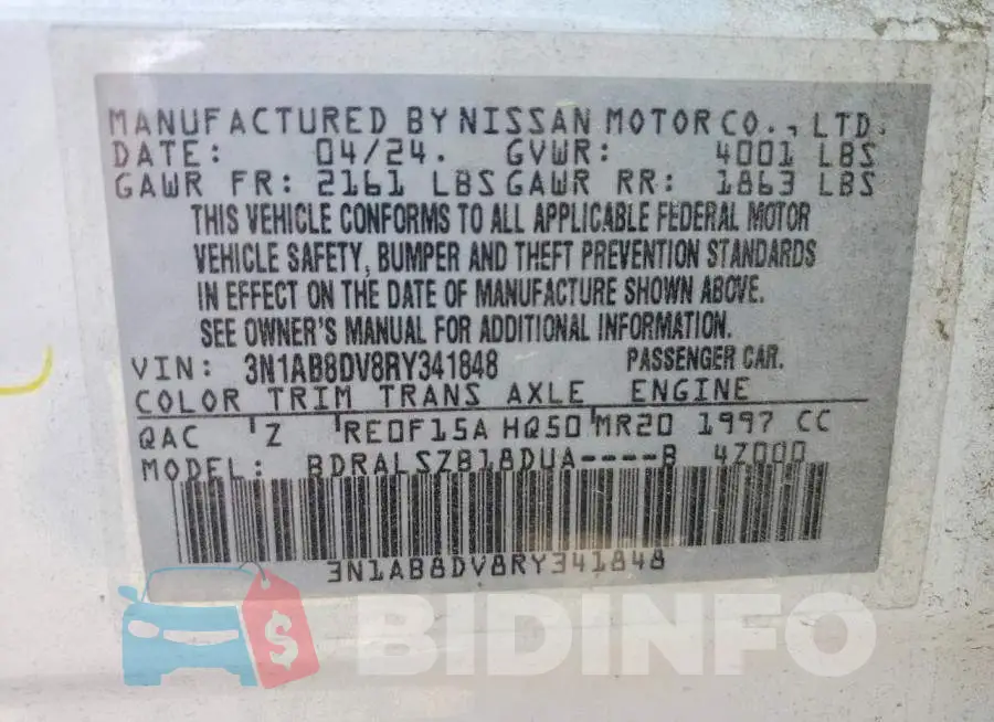 3N1AB8DV8RY341848 Photo# 12
