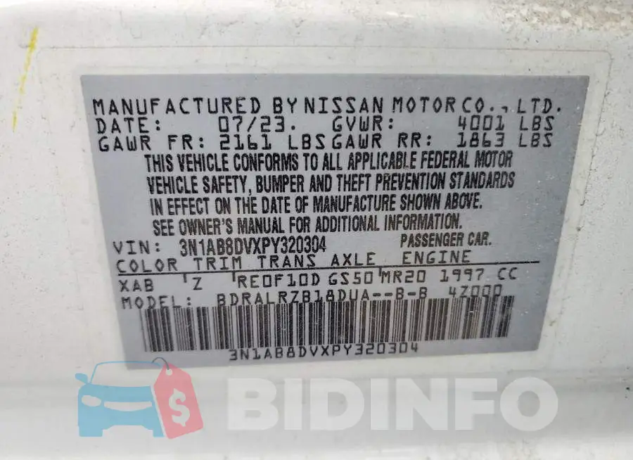 3N1AB8DVXPY320304 Photo# 12