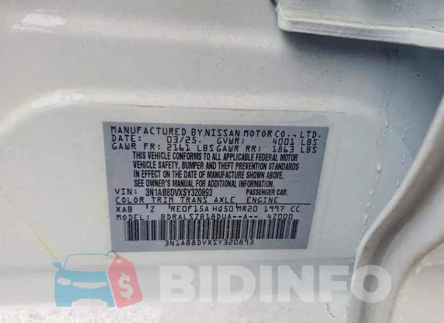 3N1AB8DVXSY320893 Photo# 12
