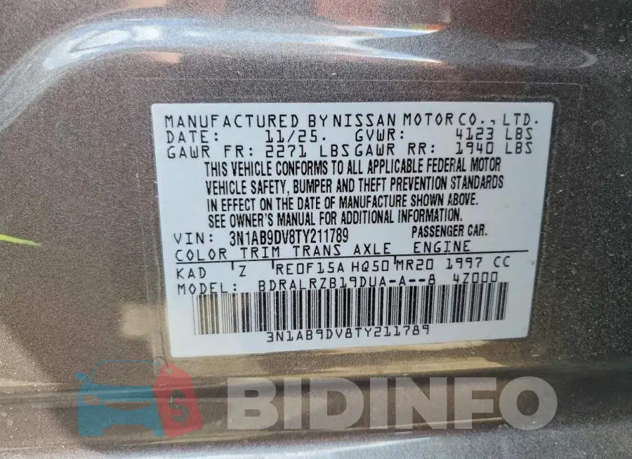 3N1AB9DV8TY211789 Photo# 12