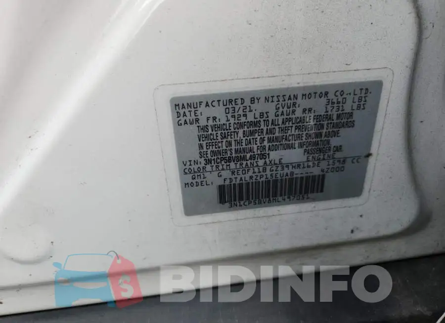 3N1CP5BV8ML497051 Photo# 14