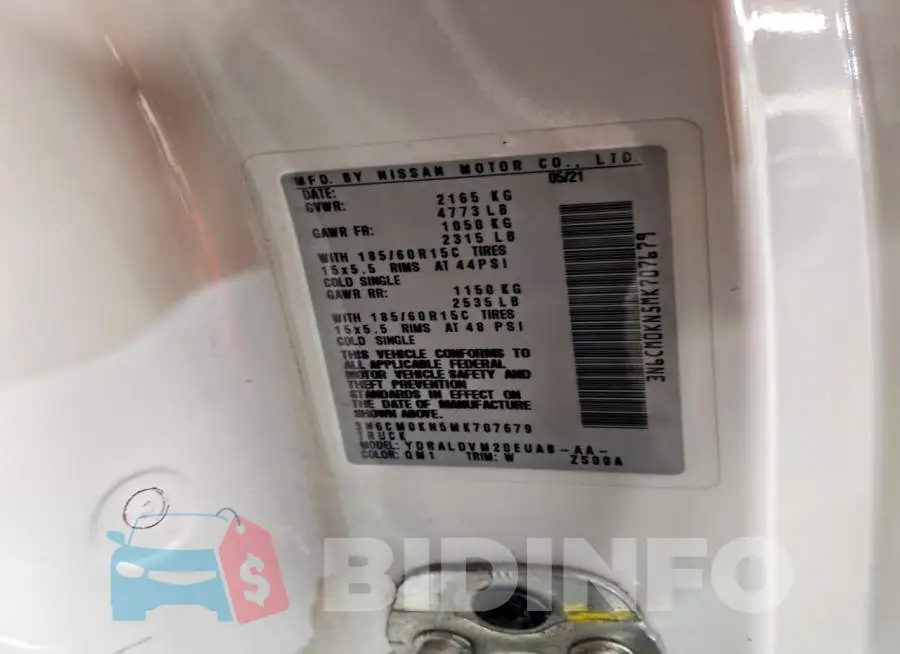 3N6CM0KN5MK707679 Photo# 13