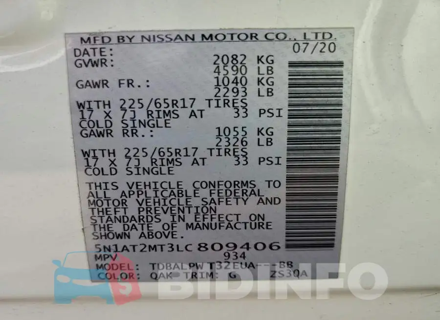 5N1AT2MT3LC809406 Photo# 12