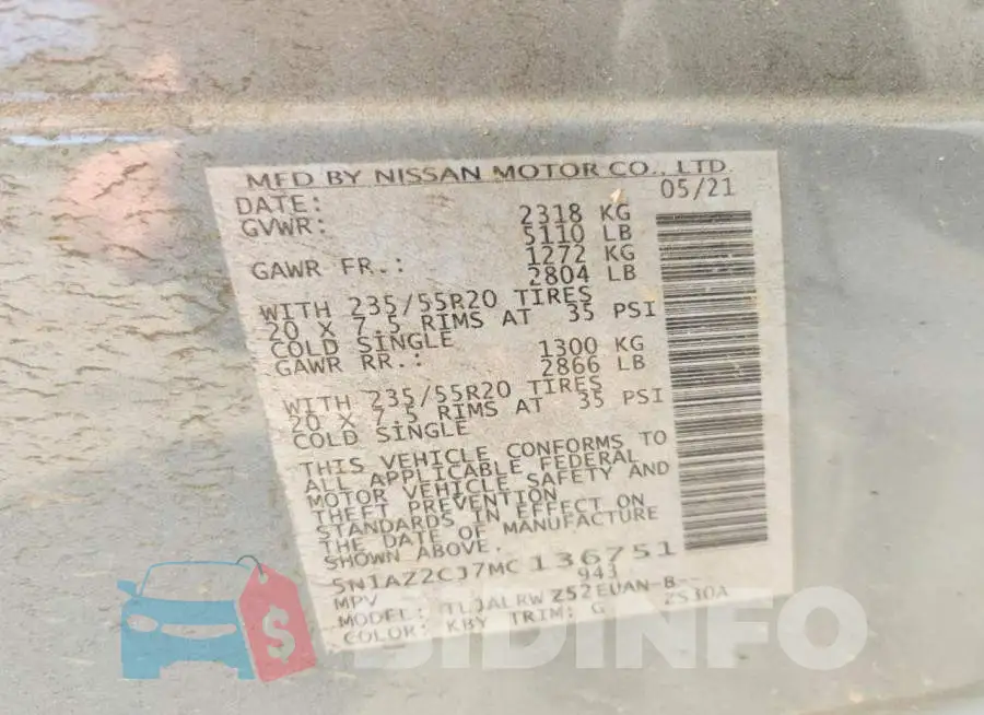 5N1AZ2CJ7MC136751 Photo# 13