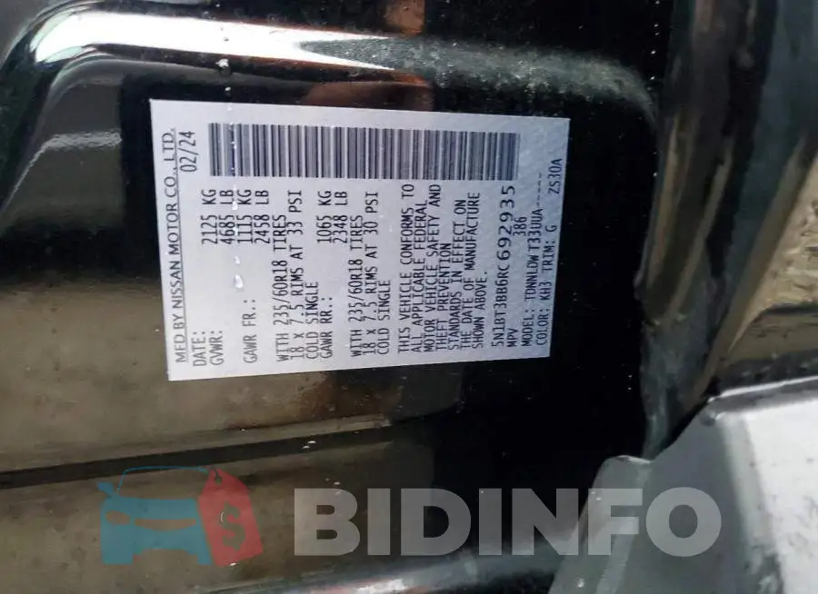 5N1BT3BB6RC692935 Photo# 12