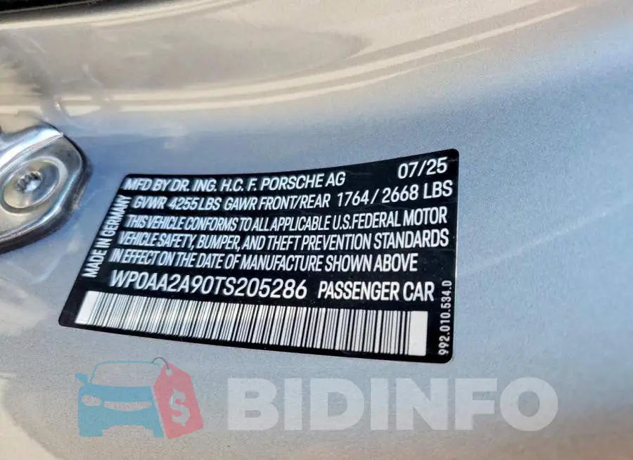 WP0AA2A90TS205286 Photo# 13