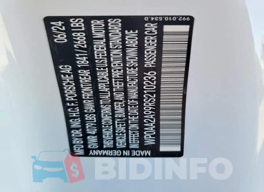 WP0AA2A99RS210236 Photo# 12
