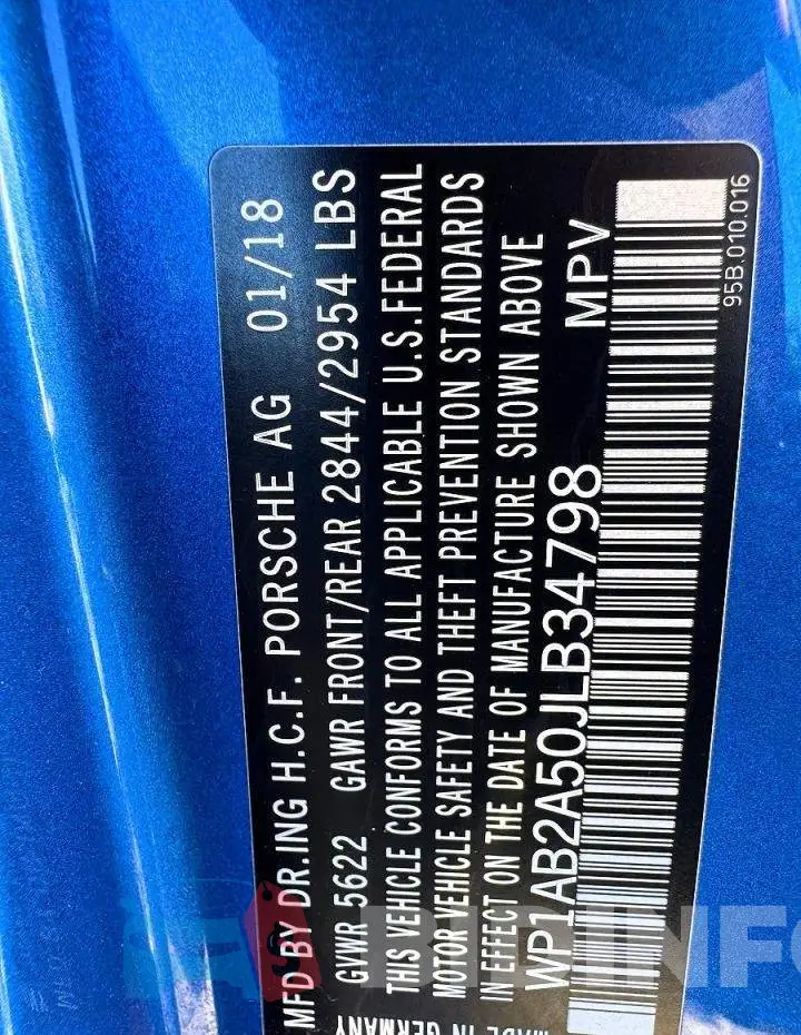 WP1AB2A50JLB34798 Photo# 10