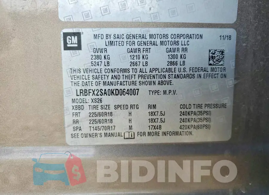 LRBFX2SA0KD064007 Photo# 13