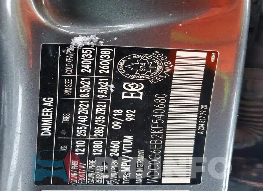 WDC0G6EB2KF540680 Photo# 13