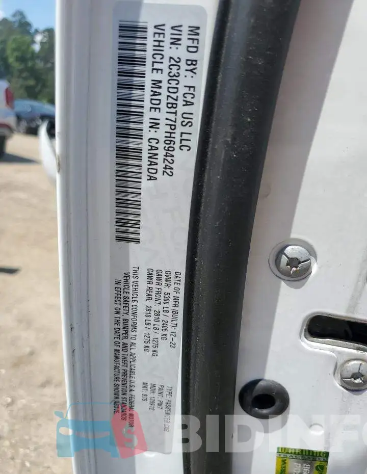 2C3CDZBT7PH694242 Photo# 12