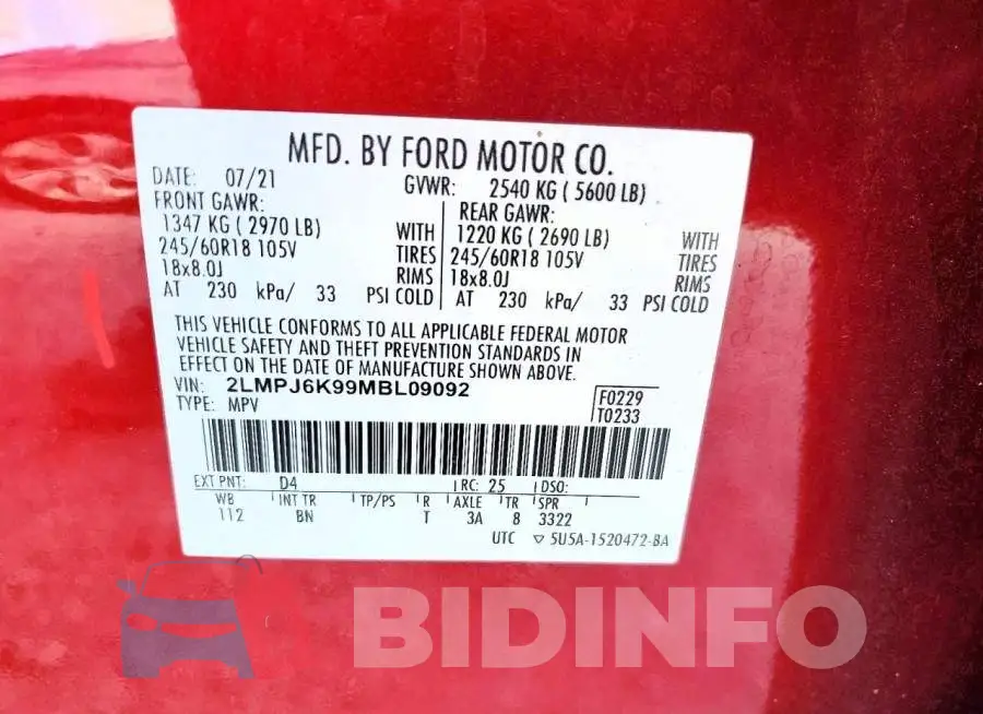 2LMPJ6K99MBL09092 Photo# 13