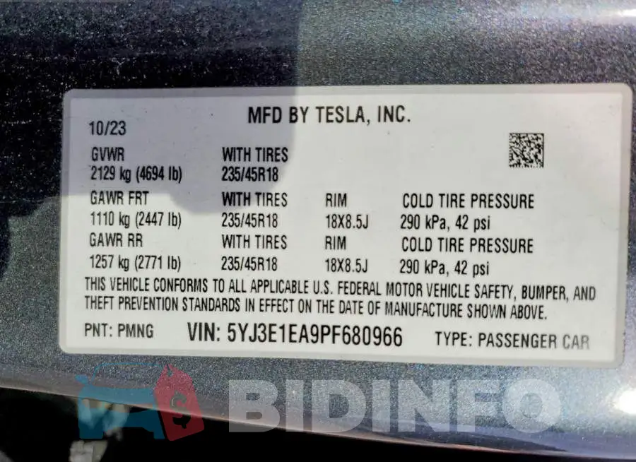 5YJ3E1EA9PF680966 Photo# 12