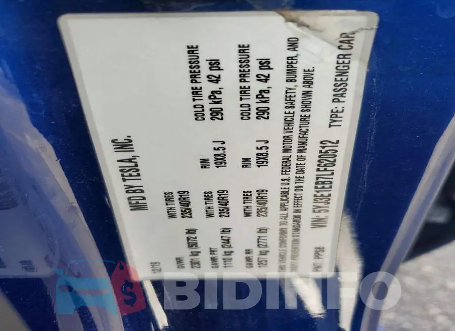 5YJ3E1EB7LF620512 Photo# 13