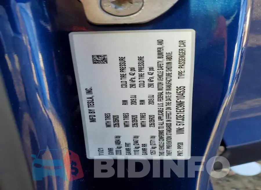5YJ3E1EC9NF104535 Photo# 13
