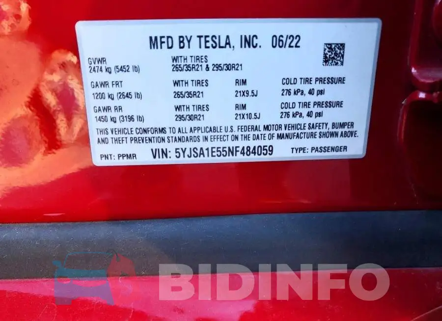 5YJSA1E55NF484059 Photo# 12