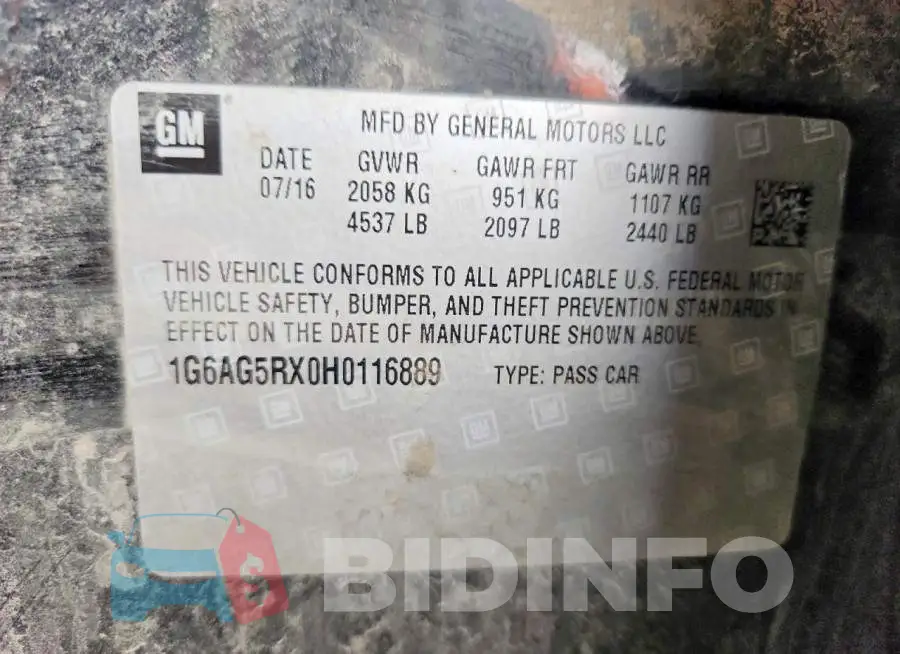 1G6AG5RX0H0116889 Photo# 13