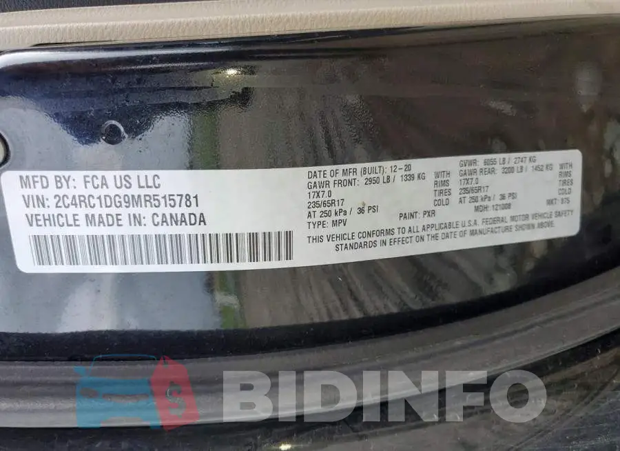 2C4RC1DG9MR515781 Photo# 13