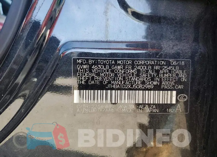 JTHBA1D2XJ5082989 Photo# 12