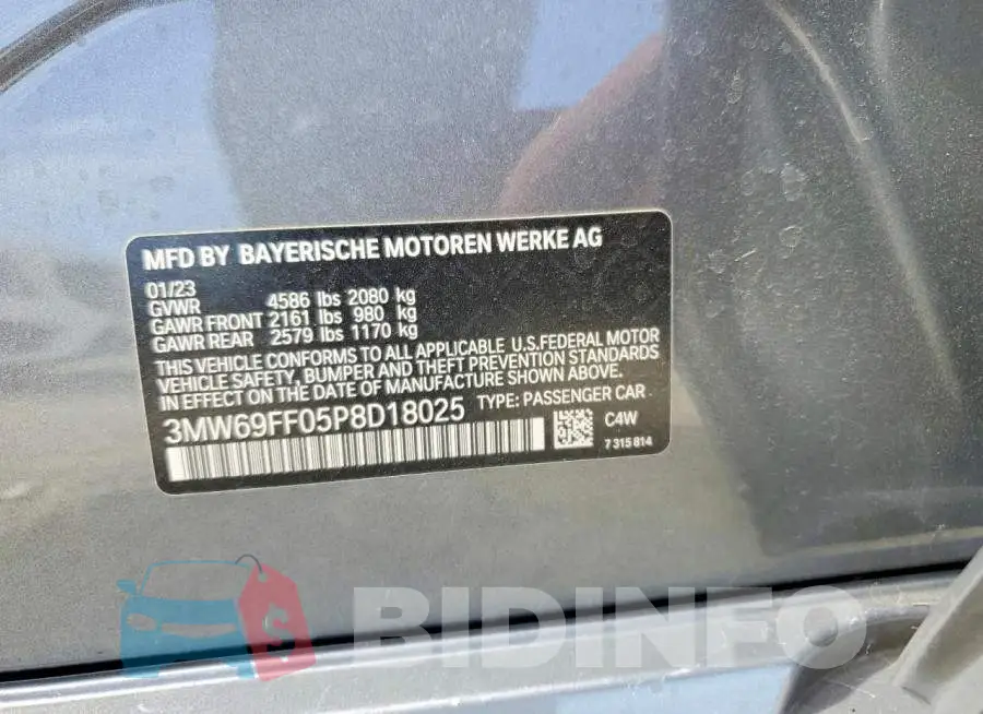 3MW69FF05P8D18025 Photo# 12