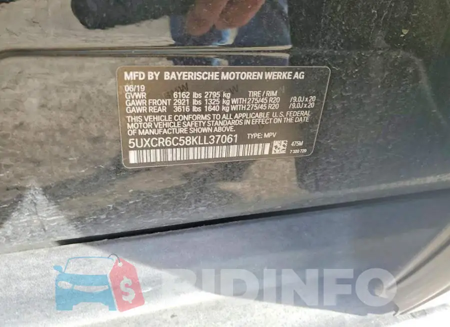 5UXCR6C58KLL37061 Photo# 14