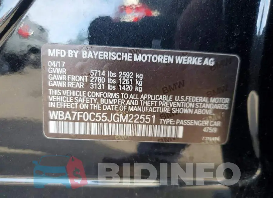 WBA7F0C55JGM22551 Photo# 12