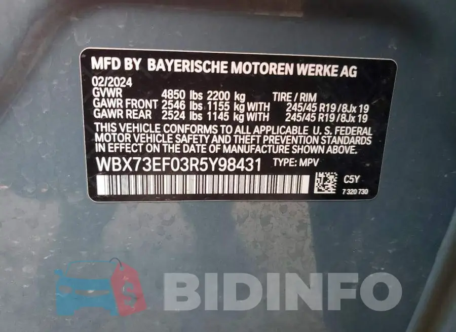WBX73EF03R5Y98431 Photo# 13