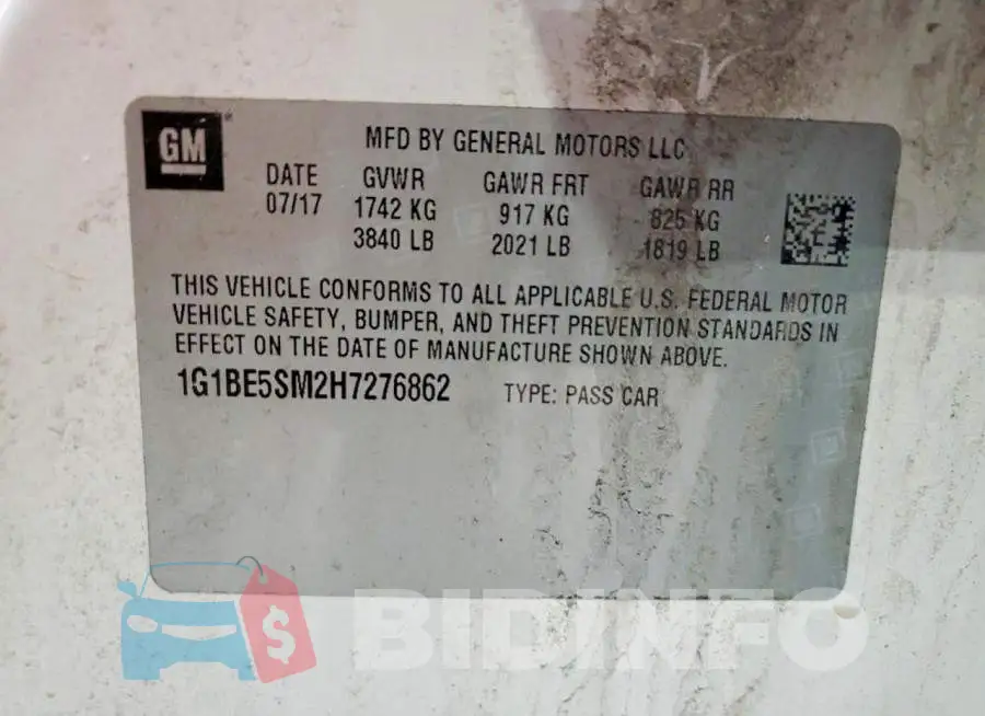 1G1BE5SM2H7276862 Photo# 13