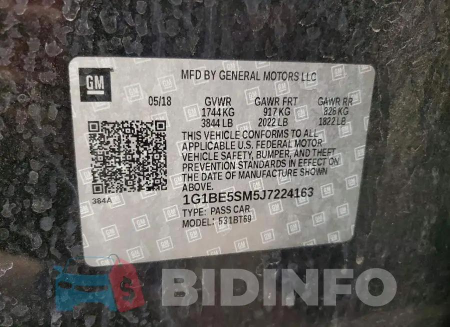1G1BE5SM5J7224163 Photo# 12