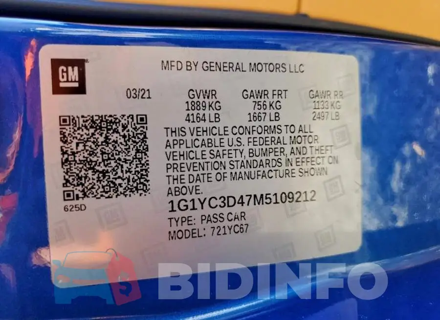 1G1YC3D47M5109212 Photo# 13