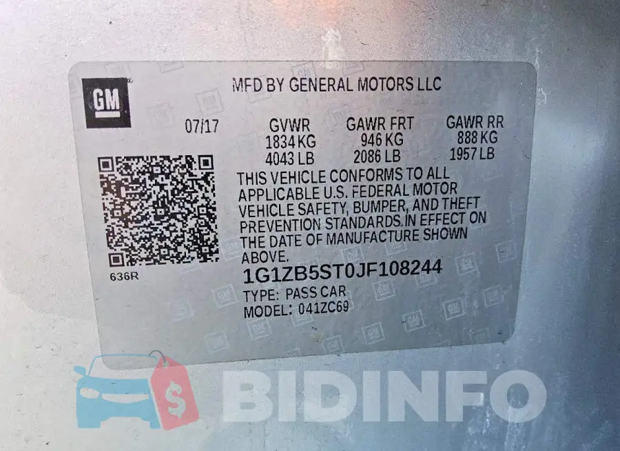 1G1ZB5ST0JF108244 Photo# 12