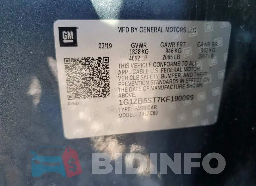 1G1ZB5ST7KF190099 Photo# 12
