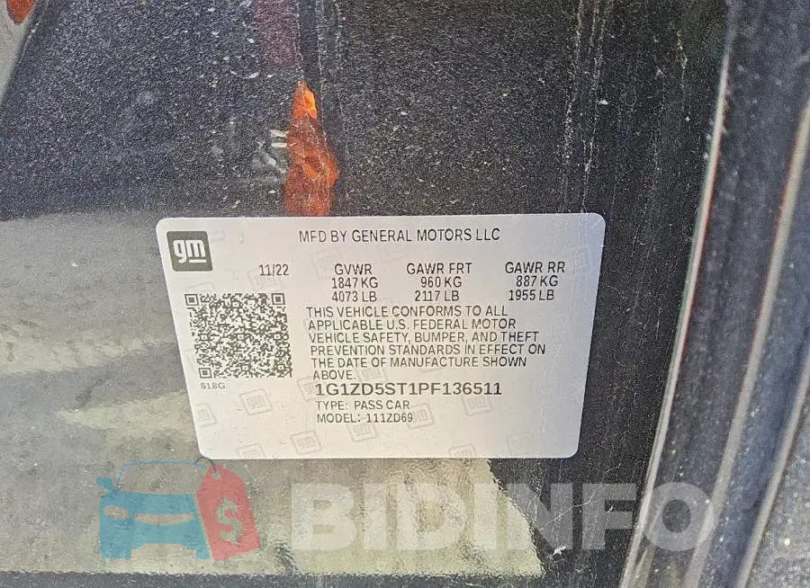 1G1ZD5ST1PF136511 Photo# 12