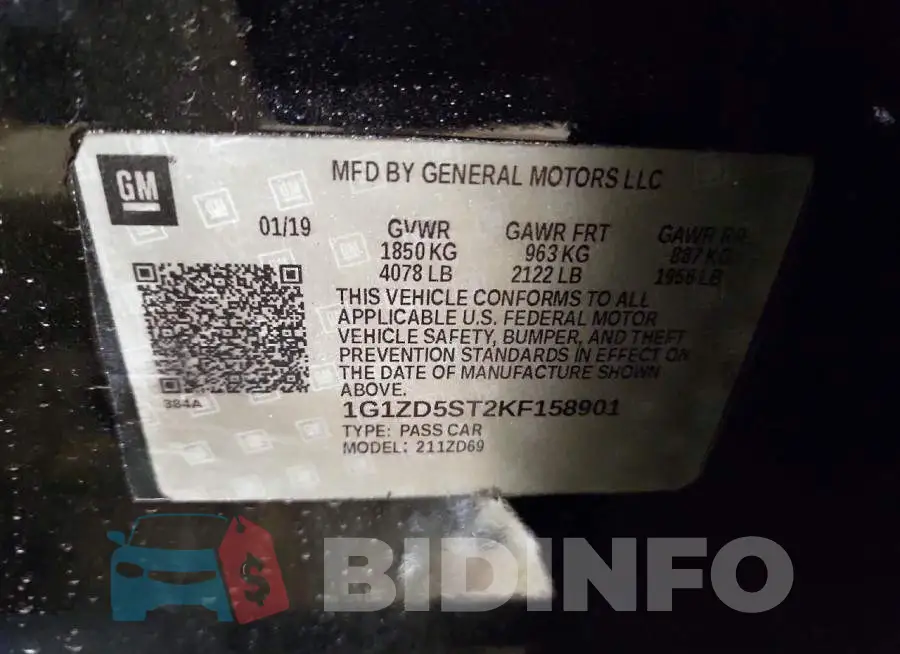 1G1ZD5ST2KF158901 Photo# 12