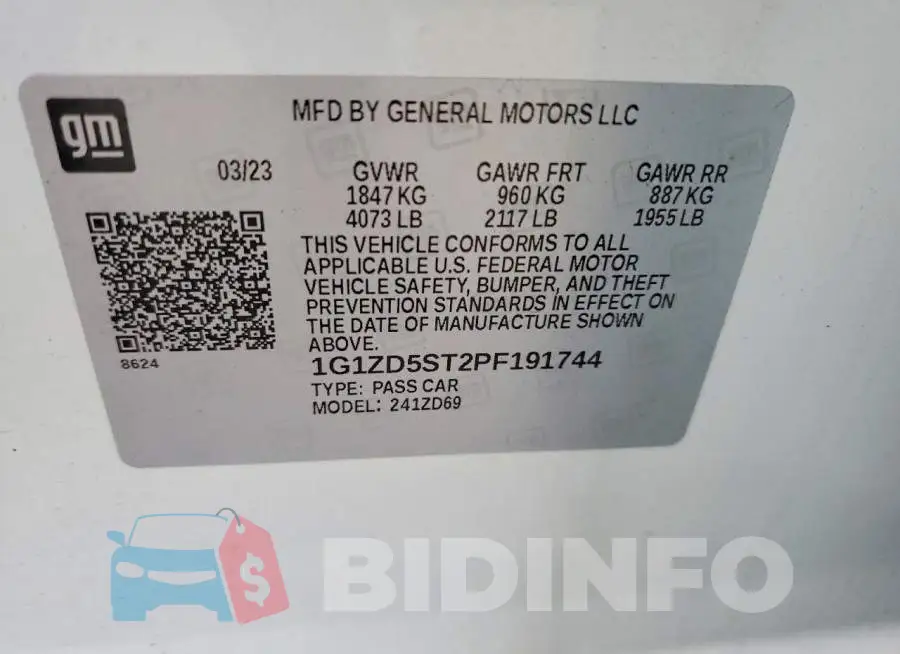 1G1ZD5ST2PF191744 Photo# 12