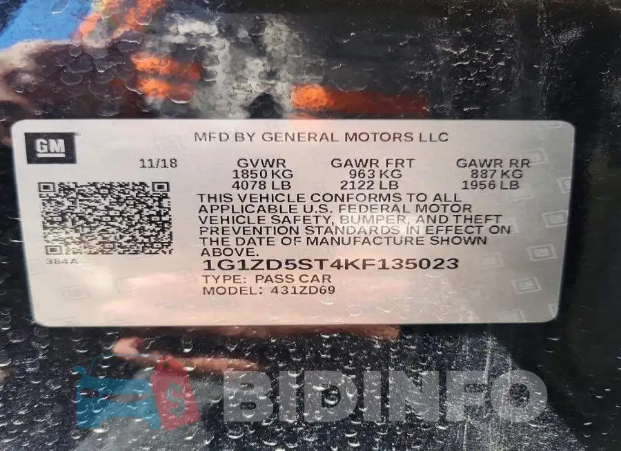 1G1ZD5ST4KF135023 Photo# 13