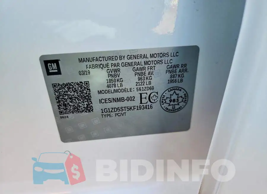 1G1ZD5ST5KF193416 Photo# 12