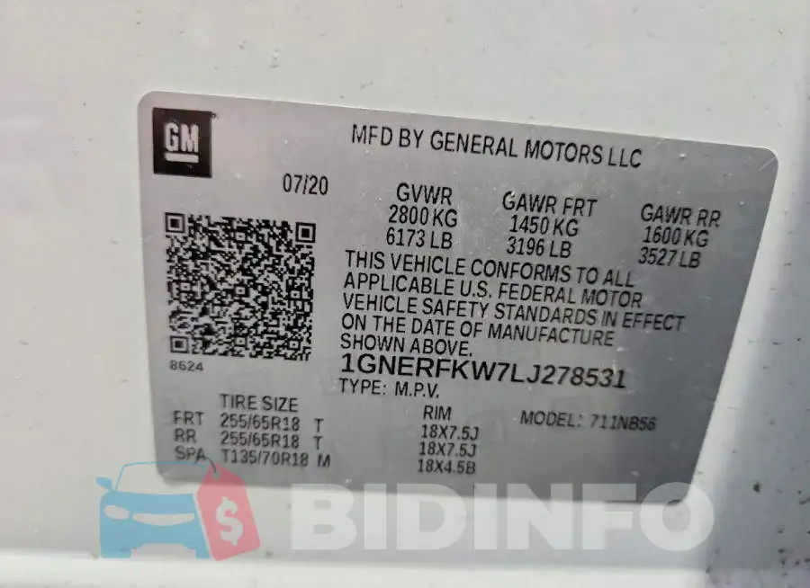 1GNERFKW7LJ278531 Photo# 13