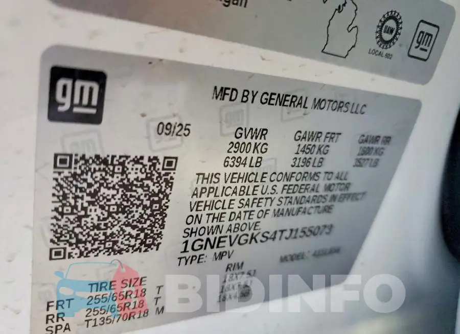 1GNEVGKS4TJ155073 Photo# 14