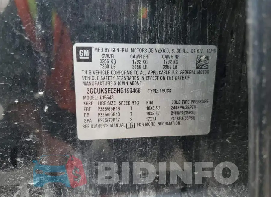 3GCUKSEC5HG199466 Photo# 12