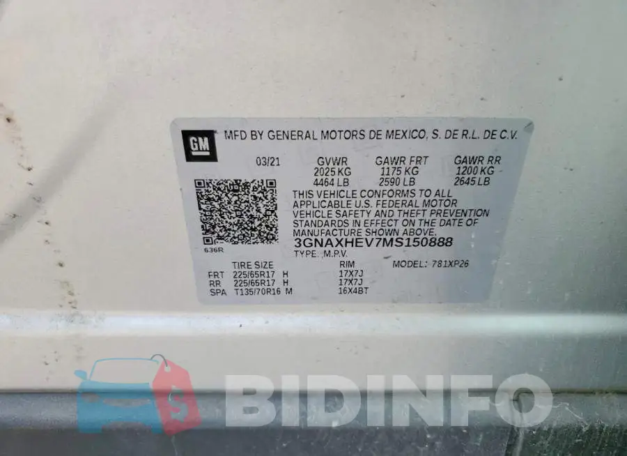 3GNAXHEV7MS150888 Photo# 13