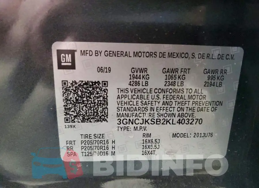 3GNCJKSB2KL403270 Photo# 13