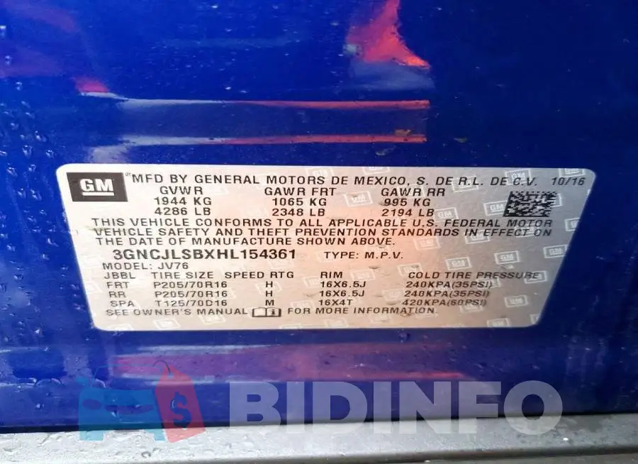 3GNCJLSBXHL154361 Photo# 13