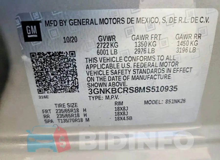 3GNKBCRS8MS510935 Photo# 13