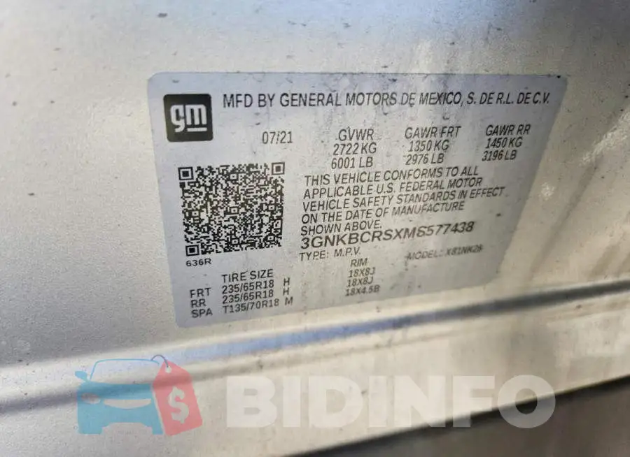3GNKBCRSXMS577438 Photo# 12