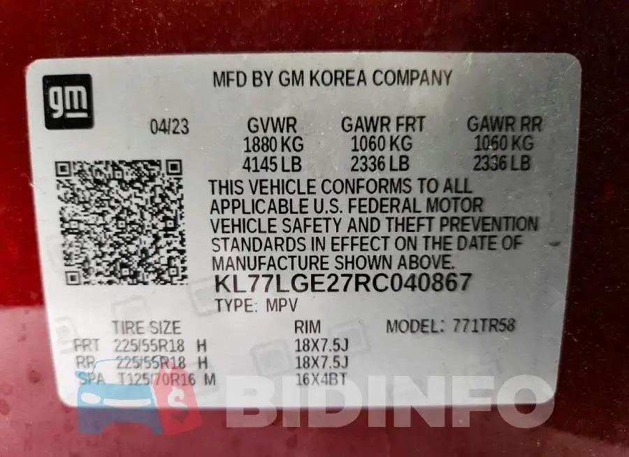 KL77LGE27RC040867 Photo# 13