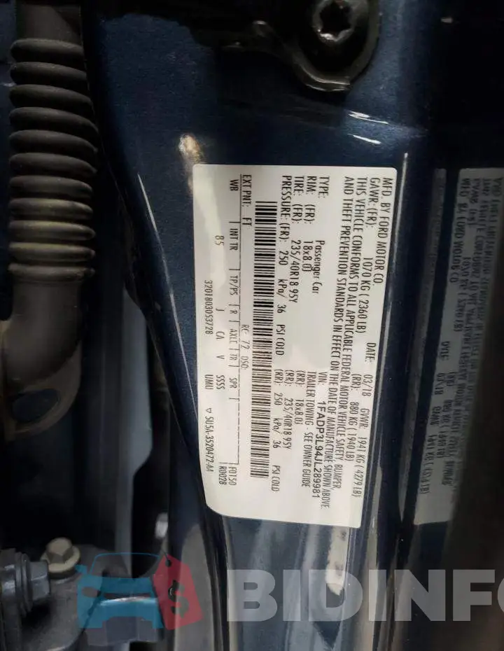 1FADP3L94JL289981 Photo# 12