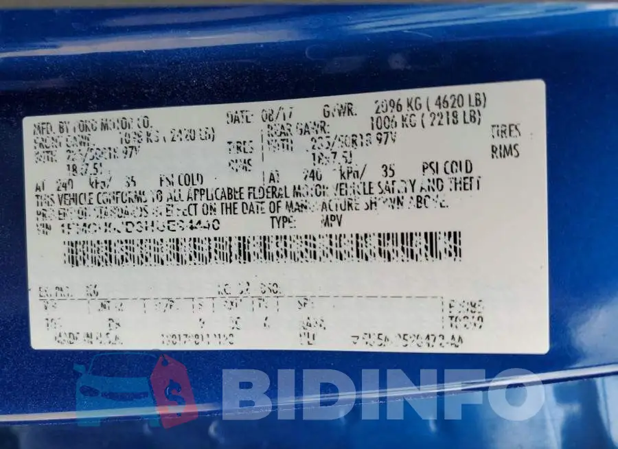 1FMCU0JD3HUE94440 Photo# 13