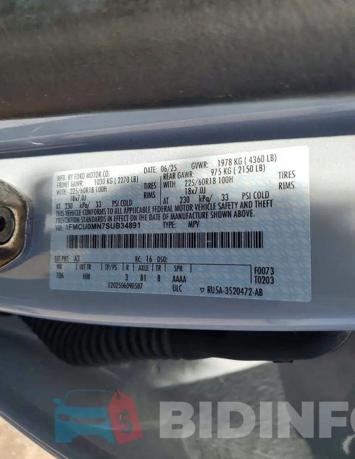 1FMCU0MN7SUB34891 Photo# 14