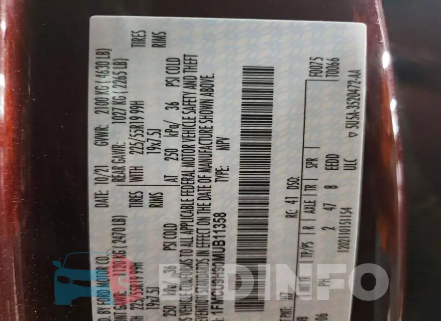 1FMCU9H90MUB11358 Photo# 13
